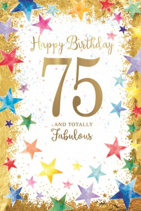 Stars 75th Birthday Card