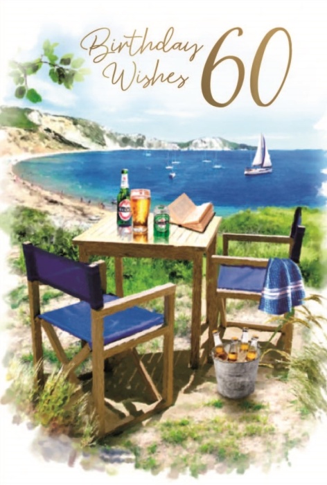 Beachside Drinks 60th Birthday Card