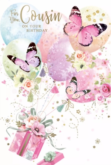 Butterfly Birthday Delivery Cousin Birthday Card