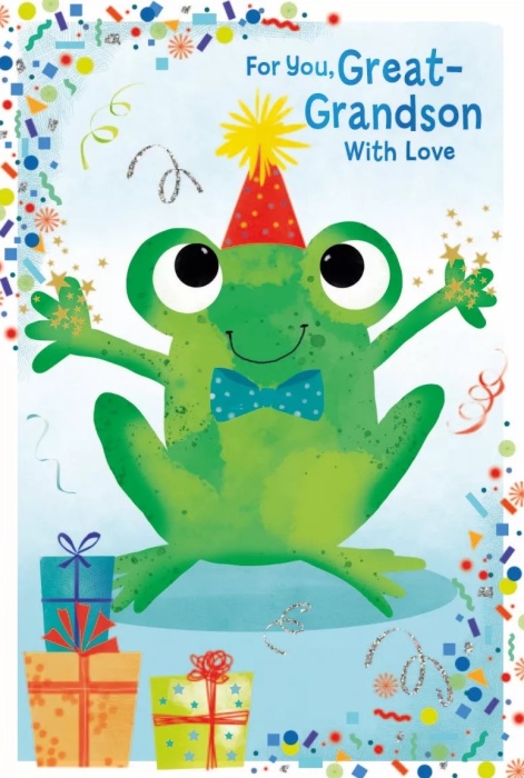 Birthday Frog Great-Grandson Birthday Card