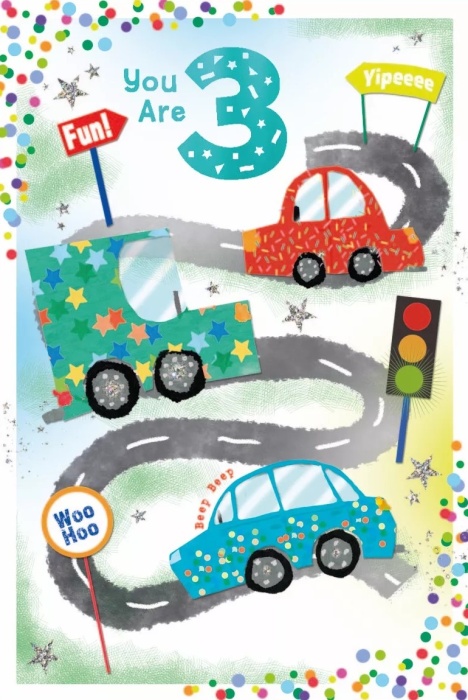 Cars 3rd Birthday Card