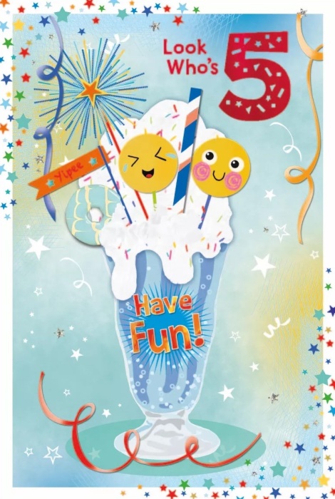 Ice Cream Sundae 5th Birthday Card