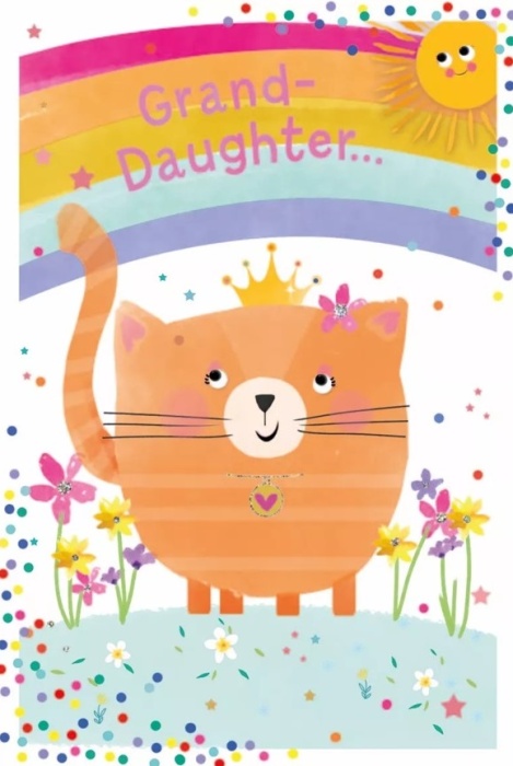 Princess Kitten Grand-Daughter Birthday Card