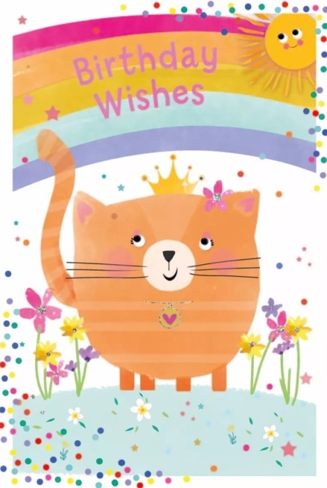 Princess Kitten Birthday Card