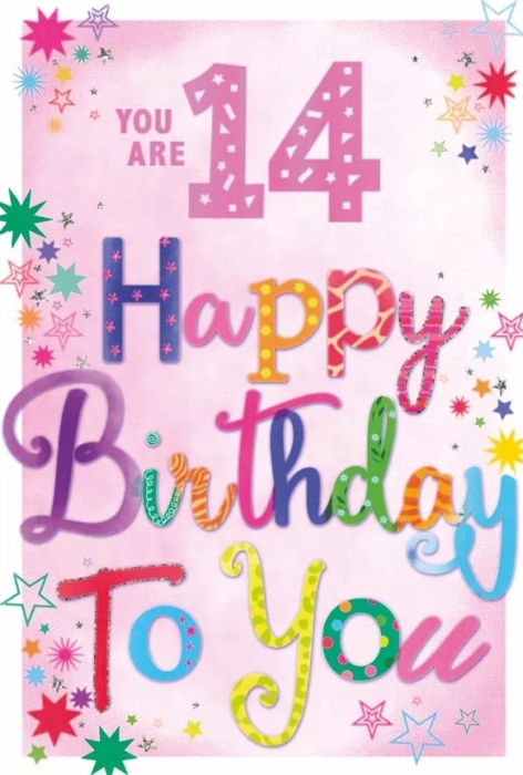 Happy Birthday To You 14th Birthday Card