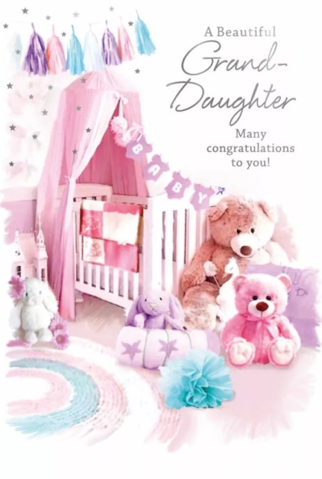 Crib New Baby Grand-Daughter Card