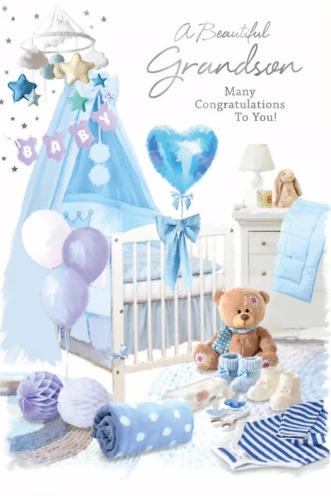 Crib New Baby Grandson Card