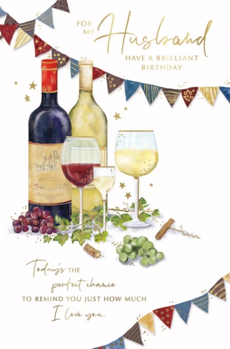 Wine Husband Birthday Card