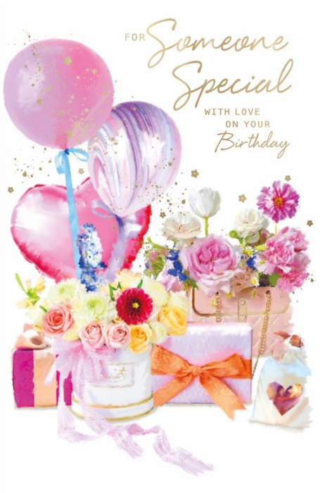 Flowers & Balloons Someone Special Birthday Card