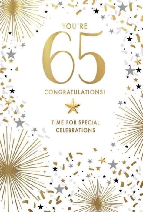 Confetti 65th Birthday Card