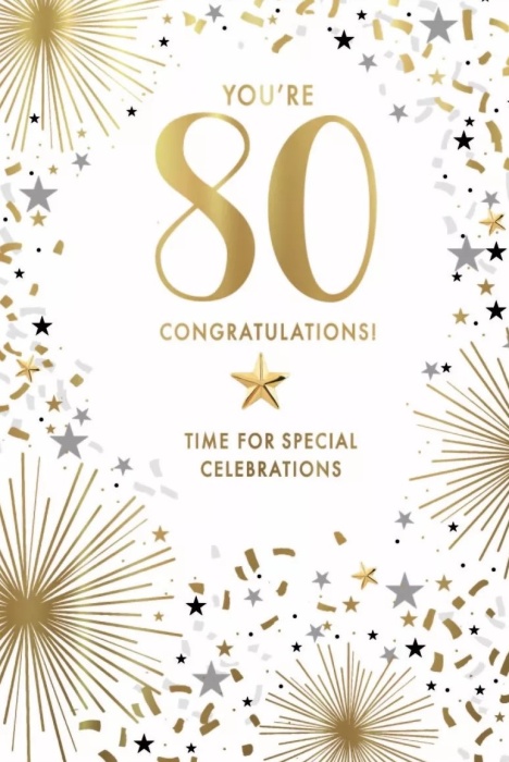 Confetti 80th Birthday Card