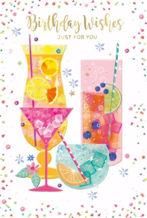 Birthday Drinks Shine Birthday Card