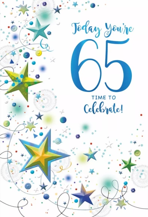 Stars Shine 65th Birthday Card