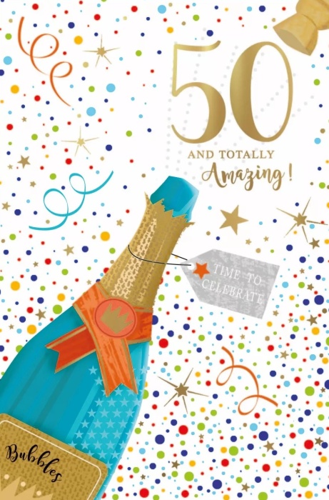 Time To Celebrate 50th Birthday Card