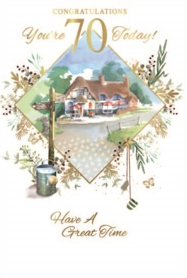 Country Pub 70th Birthday Card