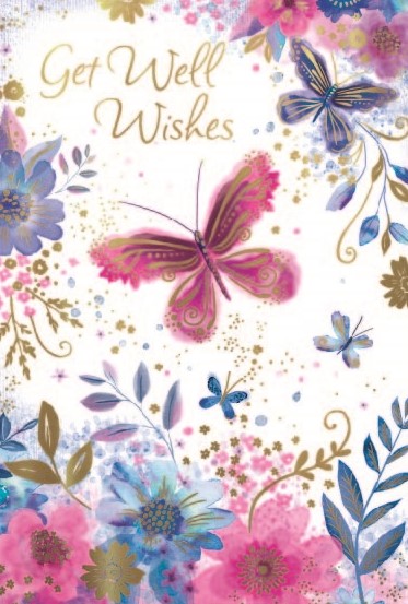 Elegant Butterflies Get Well Card