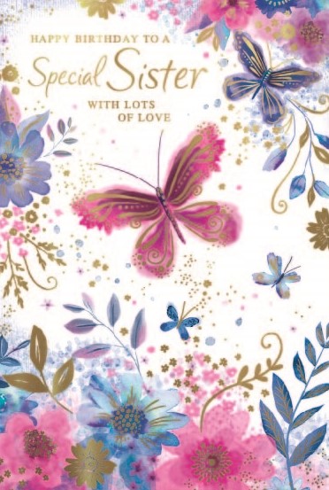 Elegant Butterflies Sister Birthday Card