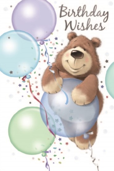 Balloon Bear Birthday Card