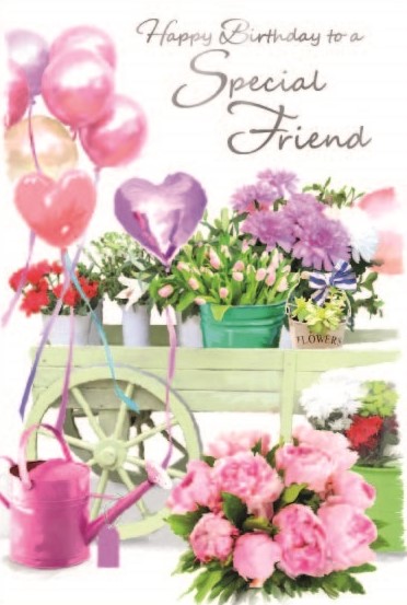 Flower Cart Friend Birthday Card