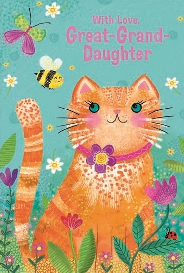 Ginger Cat Great-Grand-Daughter Birthday Card