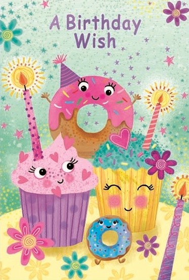 Doughnut & Cupcakes Birthday Card