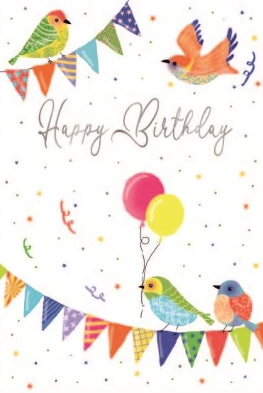 Birds & Bunting Birthday Card