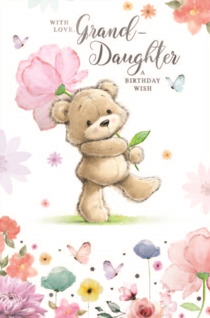 Pink Flower Grand-Daughter Birthday Card