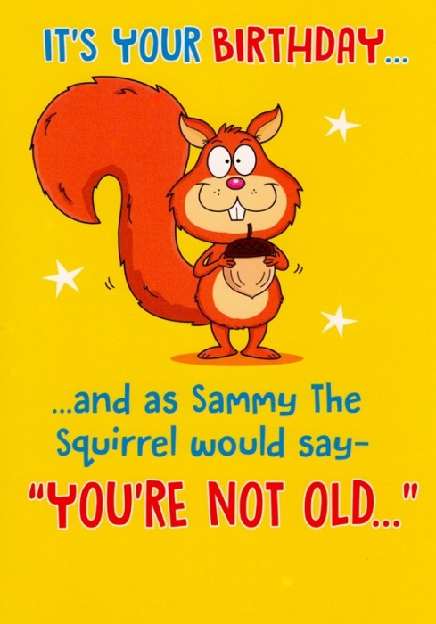 Sammy The Squirrel Birthday Card