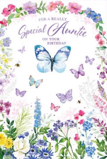 Butterflies Auntie Birthday Card