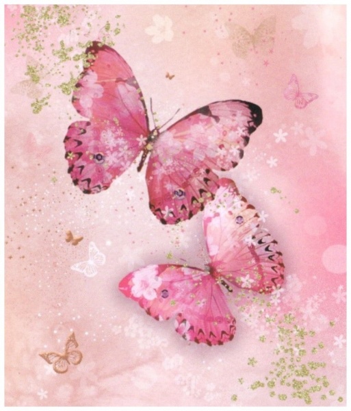 Pink Butterflies Gift Tag