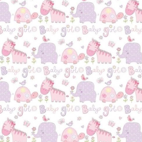 Animals New Baby Girl Gift Wrap Sheet