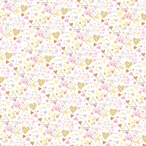 Gold Hearts Wedding Gift Wrap Sheet