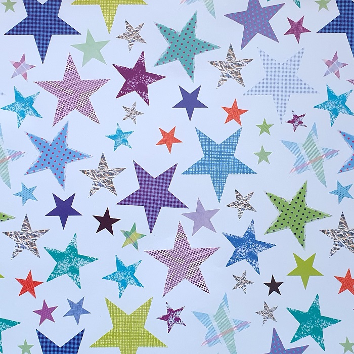 Blue Stars Gift Wrap Sheet