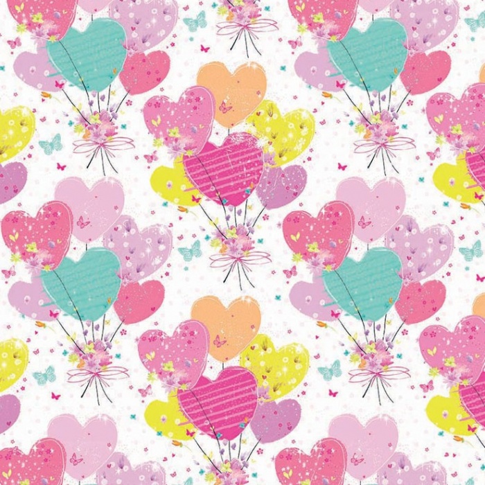 Heart Balloons Gift Wrap Sheet