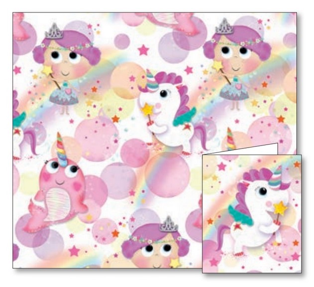 Pink Fairy Gift Wrap Sheets & Tags Set