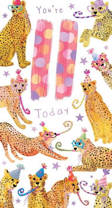 Cheetahs 11th Birthday Card