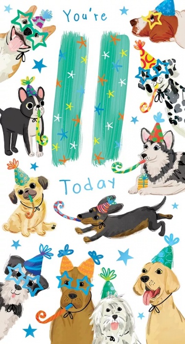 Dogs 11th Birthday Card