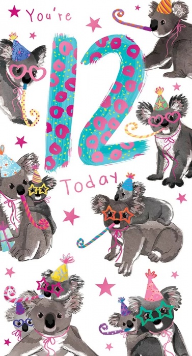 Koalas 12th Birthday Card