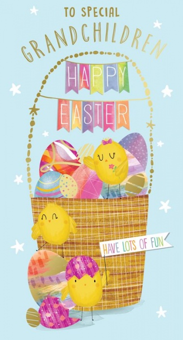 Easter Basket Grandchildren Easter Card