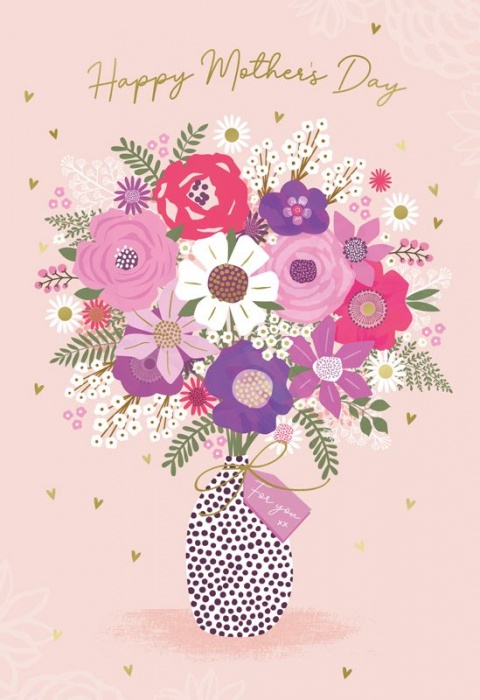 Vase Of Flowers Mother's Day Card