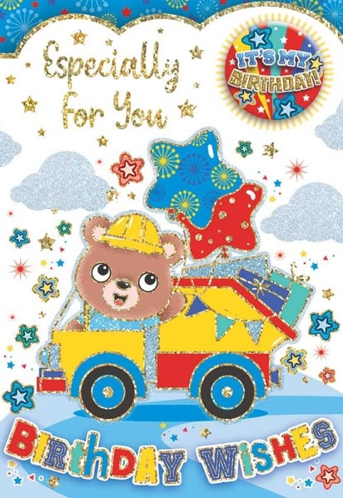 Tipper Truck Birthday Card & Badge