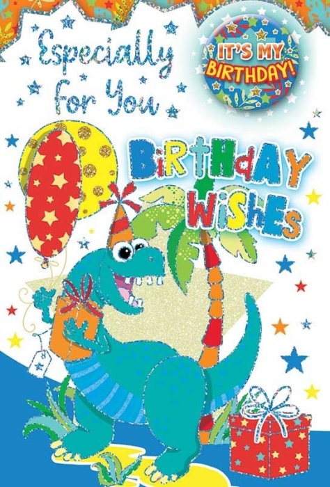 Dinosaur Birthday Card & Badge