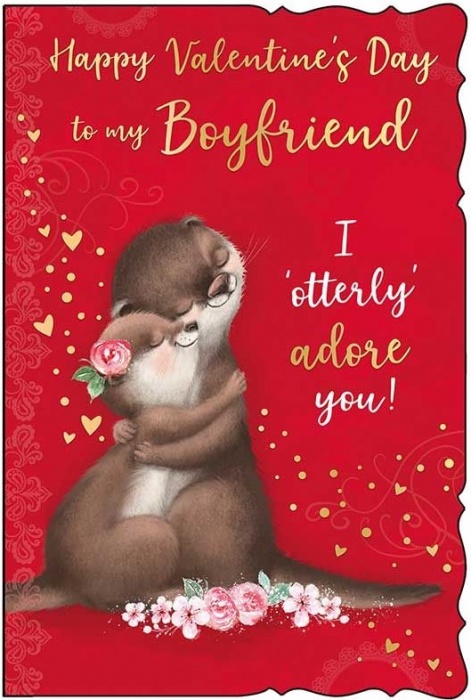 I Otterly Adore You Boyfriend Valentine's Day Card