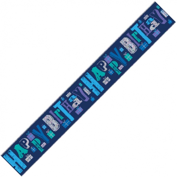 Blue Happy Birthday Wall Banner