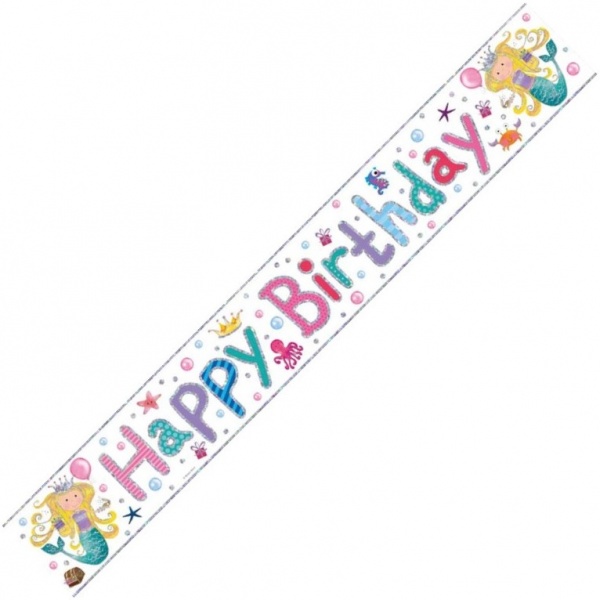 Mermaid Birthday Wall Banner