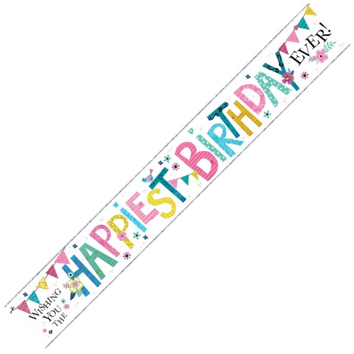 Happiest Birthday Ever Wall Banner