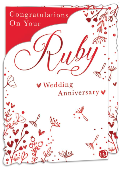 Flowers Ruby Anniversary Card