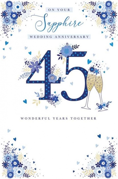 Flowers Sapphire Anniversary Card