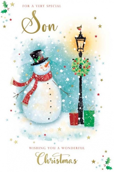 Snowman Son Christmas Card