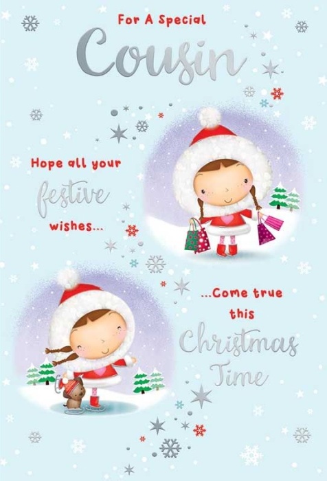 Festive Wishes Cousin Christmas Card